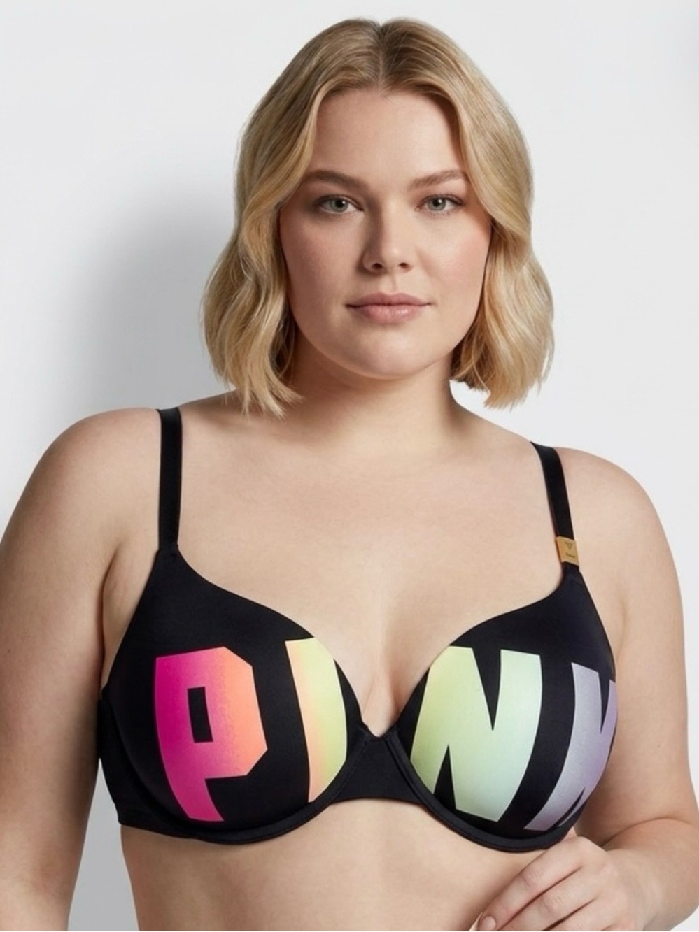 PINK Victoria's Secret Black Push Up Bra with‎ Pink Logo Tag NWT